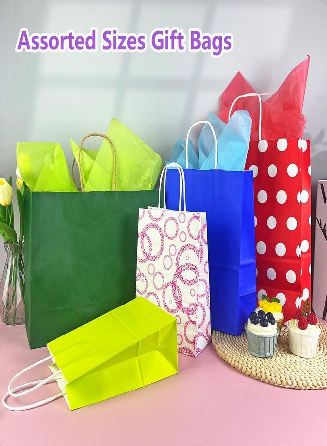 KEEPARTY 72 PCS Assorted Sizes Gift Bags 36 Gift Bags 4 Sizes 36 Tissue Papers 6 Color Bulk Perfect for Weddings Partie and Holidays 4 Sizes and Multiple Colors Available - Image 3